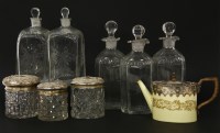Lot 94 - Five glass bottles and stoppers