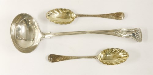Lot 133 - A pair of George I Britannia standard spoons