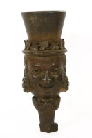 Lot 295B - An oak carving of a Gentleman in a top hat