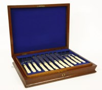 Lot 123 - A cased set of twelve Victorian fish eaters