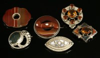 Lot 60 - Six assorted Scottish silver brooches