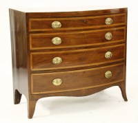 Lot 750 - A George III inlaid mahogany bow front chest of drawers