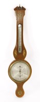 Lot 893 - A George III strung and inlaid mahogany wheel barometer