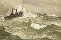 Lot 779 - Ernest Dade (1868-1935)
TRAWLERS IN STORMY SEAS
Signed l.l.