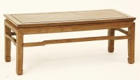 Lot 711 - A Chinese elm rectangular top opium table