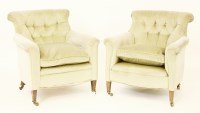 Lot 718 - A pair of Edwardian tub chairs