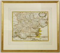 Lot 579 - A Robert Morden hand coloured map of Essex