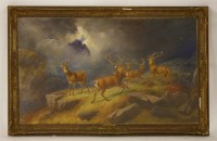 Lot 811 - Robert Henry Roe (1793-1880)
STAGS IN A HIGHLAND LANDSCAPE
Signed and dated 1873 l.r.
