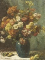Lot 832 - H...W...Waterman (19th century)
STILL LIFE OF CHRYSANTHEMUMS IN A VASE
Signed l.l.