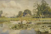 Lot 715 - William Sidney Cooper (1854-1927)
'THE THAMES NEAR WHITCHURCH'
Signed and dated 1904 l.l.
