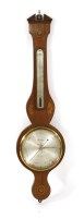 Lot 891 - An inlaid mahogany wheel barometer