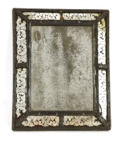 Lot 1170 - A Continental reverse decorated multiple plate wall mirror