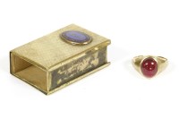 Lot 34 - A 9ct gold single stone red paste signet ring