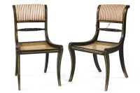 Lot 536 - A pair of Regency ebonised single chairs