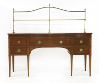 Lot 1163 - A George III strung and crossbanded mahogany sideboard