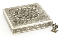 Lot 231 - A Persian white metal box