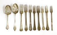 Lot 220 - Seven continental white metal forks