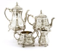 Lot 270 - A Victorian silver four-piece tea and coffee service