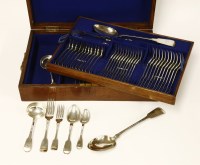 Lot 275 - A George IV and William IV silver composite canteen of cutlery