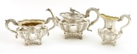 Lot 276 - A William IV silver three-piece tea service