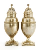 Lot 280 - A pair of George III silver casters