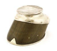 Lot 283 - A silver-mounted horse hoof inkwell