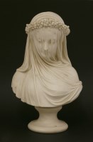 Lot 568 - A Copeland Parian bust 'The Veiled Bride'