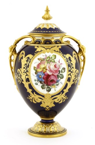 Lot 373 - A Royal Crown Derby two-handled vase and cover