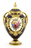 Lot 373 - A Royal Crown Derby two-handled vase and cover