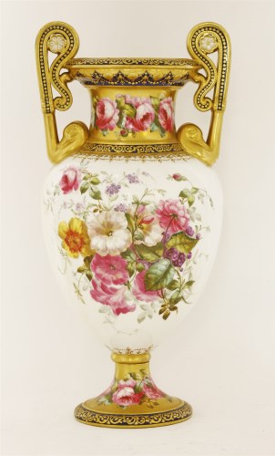 Lot 377 - A large Copeland two-handled vase