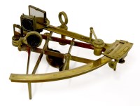 Lot 444 - A brass sextant and case