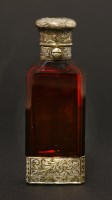 Lot 27 - A ruby glass scent bottle and vinaigrette