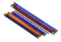 Lot 402 - Six coloured glass rulers