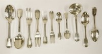 Lot 314 - A matched canteen of George III and later cutlery