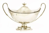 Lot 319 - An oval two-handled silver tureen and cover