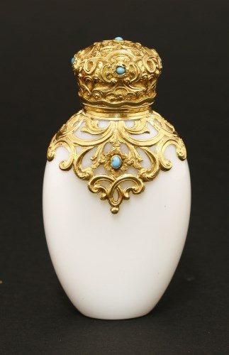 Lot 82 - A Victorian opaline glass scent bottle