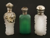 Lot 88 - Three coloured glass scent bottles