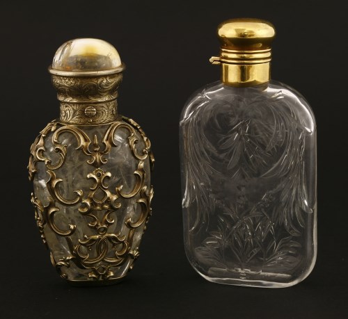 Lot 107 - A Victorian cut-glass scent bottle