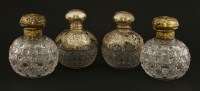 Lot 205 - Two pairs of Victorian glass cologne bottles