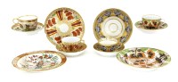 Lot 359 - Four Staffordshire porcelain trios