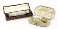 Lot 110 - Two cased clear glass scent bottles