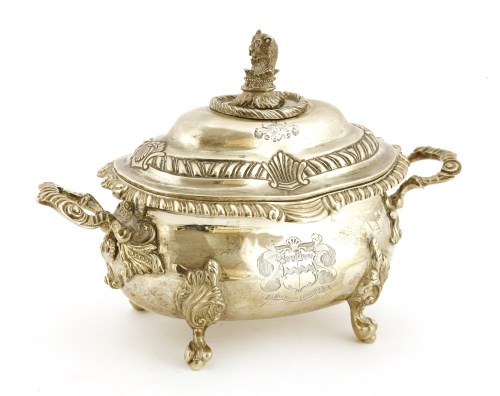 Lot 149 - A George III silver two-handled sauce tureen and cover