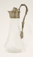 Lot 158 - A Victorian silver and etched clear glass claret jug