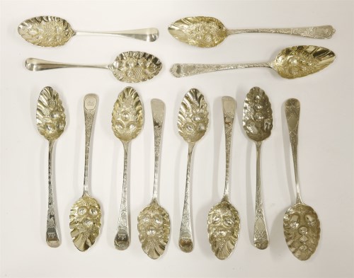Lot 168 - Twelve antique silver tablespoons