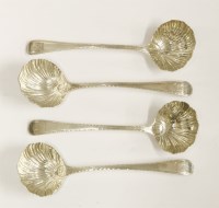 Lot 171 - A set of four Victorian silver bead pattern sauce ladles