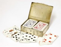 Lot 44 - An Edwardian novelty silver miniature playing card box