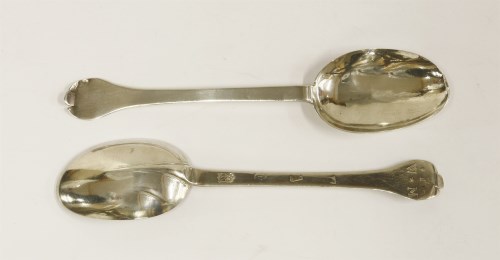 Lot 195 - A pair of late 17th century silver trefid spoons