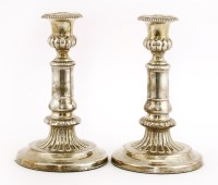 Lot 202 - A pair of weighted silver adjustable candlesticks