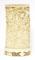 Lot 645 - A Chinese ivory vase