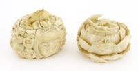 Lot 626 - Two Japanese ivory boxes and covers